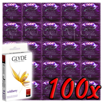 Glyde Wildberry - Premium Vegan Condoms 100 pack