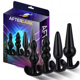 AfterDark Luvest Box Silicone Anal Plugs Collection Black 4 pack
