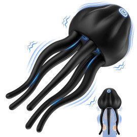 SuperLove Jellyfish Tentacle Vibrating Penis Massager Black