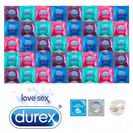 Durex Exclusive Mix Package - 40 Durex Condoms 2x + Lubricant + Pasante Ultra Thin Sagami Original 0.02 As a Gift