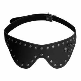 Ouch! Skulls and Bones Eye Mask with Skulls & Spikes Black