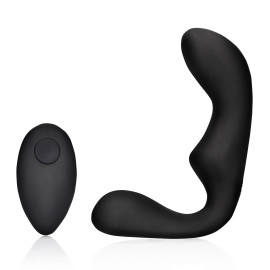 Ouch! Pointed Vibrating Prostate Massager with Remote Control Black