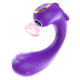 SuperLove Raya G-Spot Sucking Dual Vibrator Purple