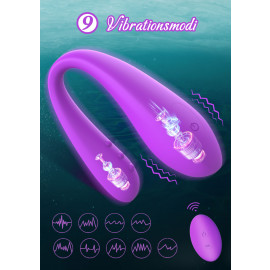 Paloqueth Couple Vibrator Wireless Clitoris G-Spot Stimulator Purple