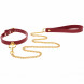 Taboom Bondage in Luxury O-Ring Collar and Chain Leash Red