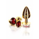 Taboom Bondage in Luxury Butt Plug with Diamond Jewel Gold-Red M