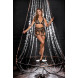 Cottelli Net Matte Look Triangle Bra, Suspender Belt & Crotchless String Set 2215632 Black
