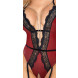 Abierta Fina Crotchless Body with Removable Suspenders 2643456 Red-Black