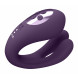 Vive Yoko Triple Action Vibrator Dual Prongs with Clitoral Pulse Wave Purple